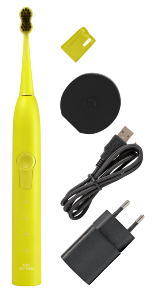 Звукова гідроактивна зубна щітка Megasmile Black Whitening ІІ Electric Yellow, жовтий - Pampik - 2