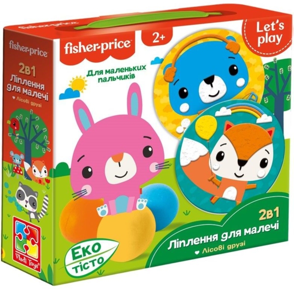 Набор для творчества Fisher-Price Лесные друзья 2 в 1 пазл с эко-тестом (VT4502-04) - Pampik