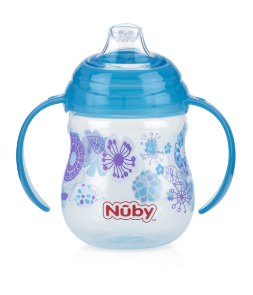 Поїльник-непроливайка Nuby No spill з ручками і силіконовим носиком, 270 мл, блакитний (10320aqua) - Pampik