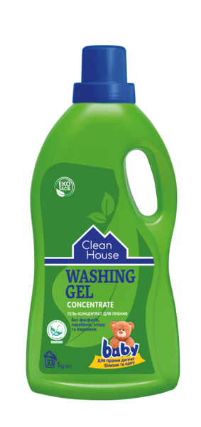 Гель для стирки детского белья и одежды Clean House Concentrate, 1 л - Pampik