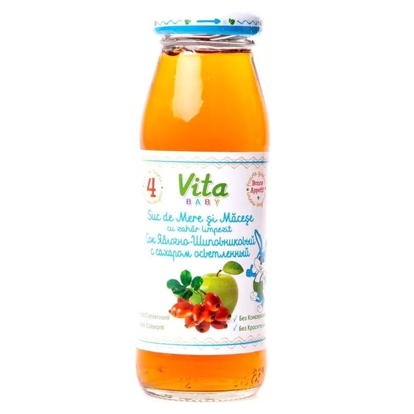 Нектар Vita Baby яблуко шипшина, з цукром, 175 мл - Pampik
