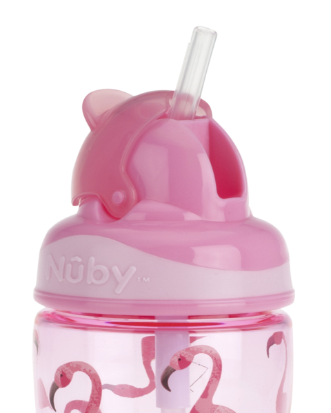 Поїльник Nuby Tritan Flip-it з трубочкою-непроливайкою, 360 мл, рожевий (NV0414022pnk) - Pampik - 4