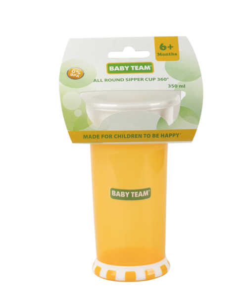 Поїльник-непроливайка Baby Team 360°, 6+ міс., 350 мл, помаранчевий (5030) - Pampik - 2