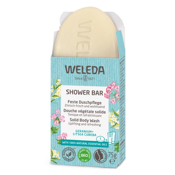 Твердий арома-бар для душу Weleda Герань та Літсеа Кубеба, 75 г - Pampik - 3