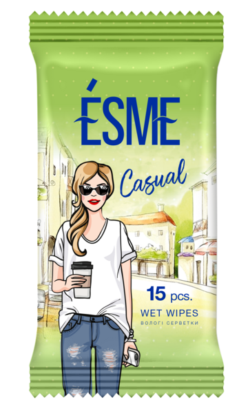 Вологі серветки Esme Повсякденні, 15 шт. - Pampik
