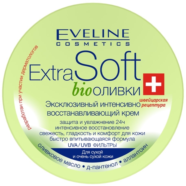 Інтенсивно відновлюючий крем для обличчя та тіла Bio Оливка Eveline Extra Soft, 200 мл - Pampik