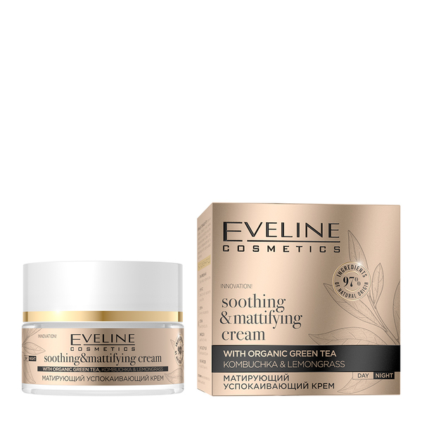 Матуючий заспокійливий крем Eveline Organic Gold, 50 мл - Pampik
