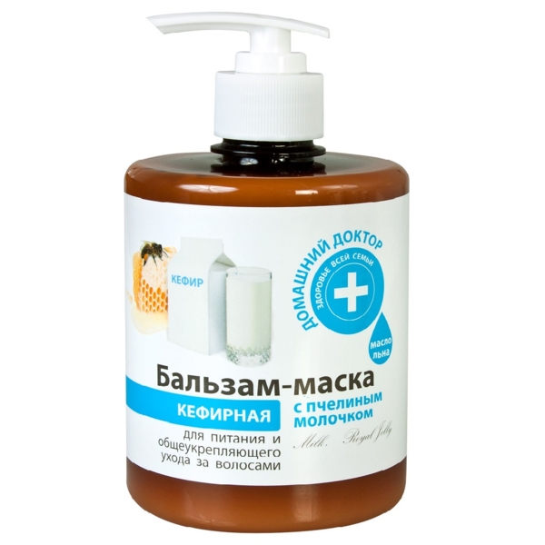 Бальзам-маска для волос Домашний Доктор, Кефирная с пчелиным молочком, 500 мл - Pampik