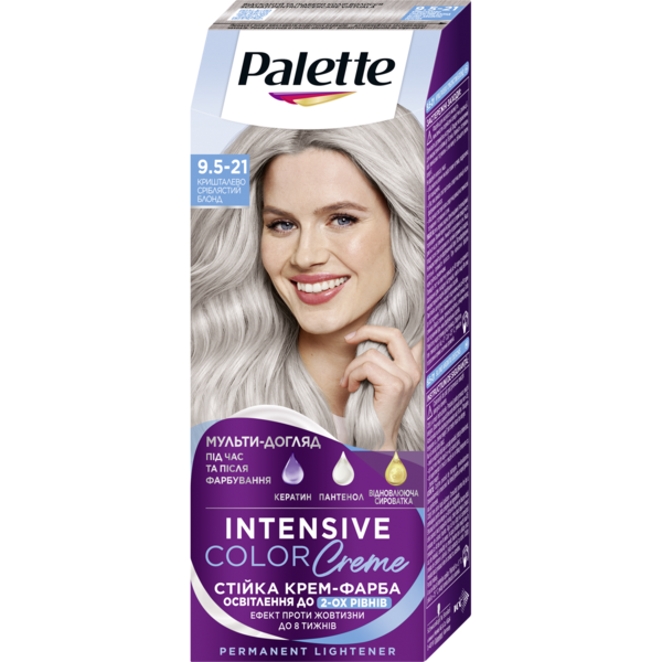 Фарба для волосся Palette ICC 9.5-21 Кришталево Сріблястий блонд, 110 мл - Pampik