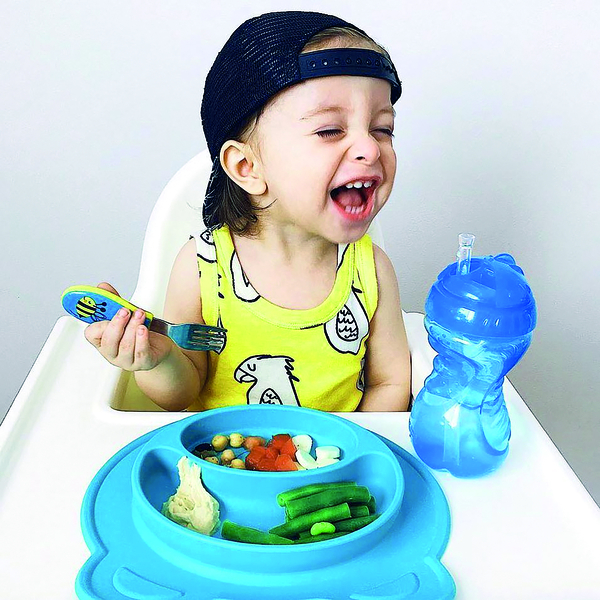 Набір столових приборів Nuby Бджілка, блакитний (NV0501003bee) - Pampik - 6