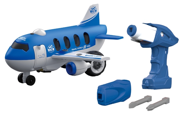 Конструктор DIY Spatial Creativity Літак із електродвигуном LM8074-DZ-1, синій (CJ-1379247) - Pampik