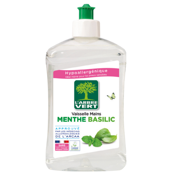 Жидкость для мытья посуды L'Arbre Vert Мятный Базилик, 500 мл - Pampik