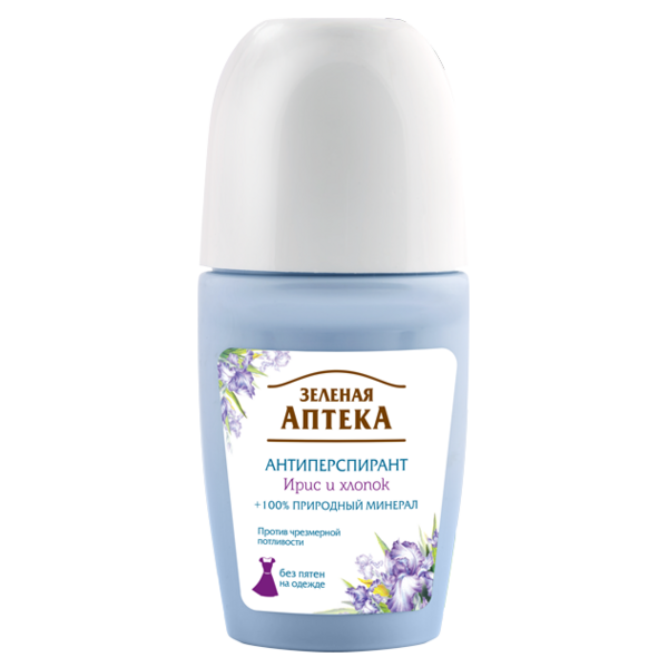 Антиперспирант Зеленая Аптека Ирис и хлопок, 50 мл - Pampik