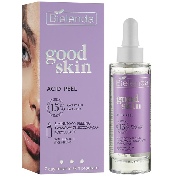 Кислотний пілінг Bielenda Good Skin Acid Peel з AHA+PHA кислотами, 30 мл - Pampik