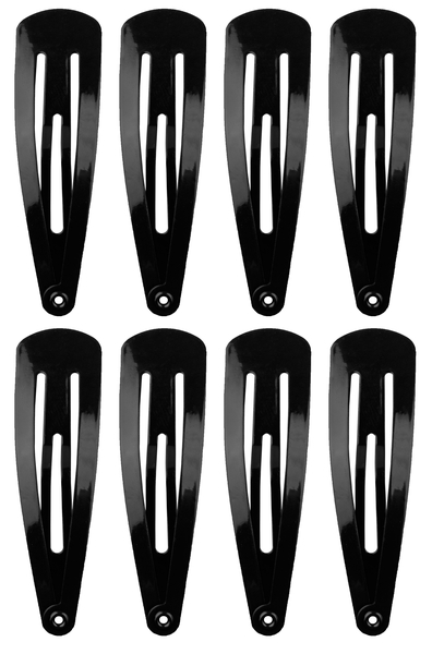 Набор треугольных металлических зажимов для волос Titania Triangle Small, 8 шт., черный (7880 B) - Pampik
