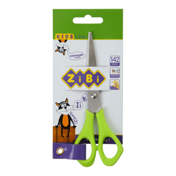 Ножиці дитячі для лівші ZiBi Kids line, салатовий (ZB.5002-15) - Pampik