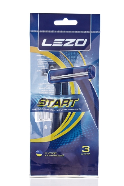 Одноразовий станок для гоління Lezo Старт, чоловічий, 3 шт. - Pampik