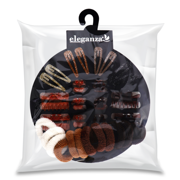 Набір аксесуарів для волосся Eleganza, 30 шт., в асортименті (850017) - Pampik