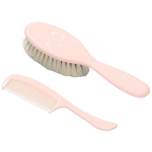 Щетка и гребешок для волос BabyOno, супермягкая щетина, светло-розовый (568/04) - Pampik