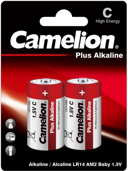 Батарейки Camelion 1,5V С LR14-BP2 Plus Alkaline, 2 шт. (LR14-BP2) - Pampik