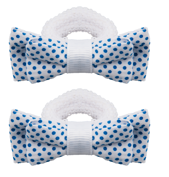 Набор резинок для волос в виде бабочки Titania Terry, 2 шт., белый (7905 GIRL B) - Pampik