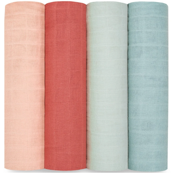 Набір багаторазових муслинових пелюшок Aden+Anais Mother Earth, 120х120 см, різнобарв'я, 4 шт. (ASWO40001) - Pampik - 2