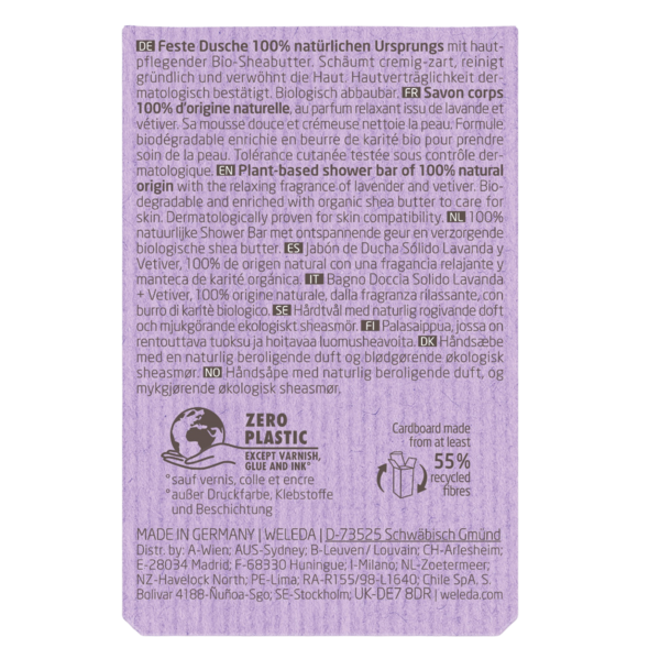 Твердий арома-бар для душу Weleda Лаванда та Ветівер, 75 г - Pampik - 5