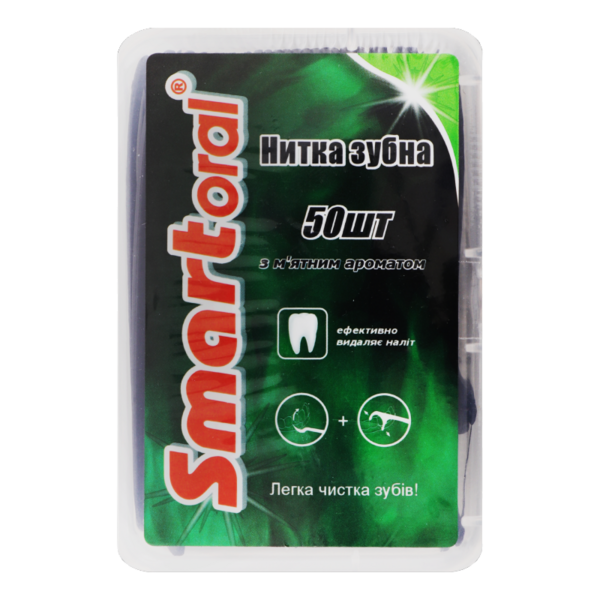 Нитка зубна Smartoral з м'ятним ароматом, 50 шт/уп (776394) - Pampik