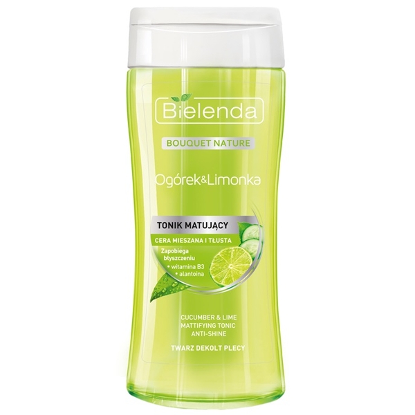 Тонік матуючий Bielenda Bouquet Nature Огірок та лайм, 200 мл - Pampik