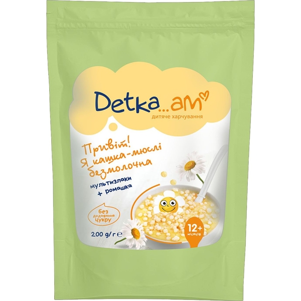 Безмолочна каша-мюслі Detka...am Мультизлакова з ромашкою 200 г - Pampik