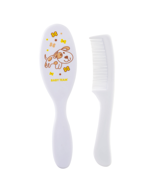 Расческа и щетка Baby Team, белый (7105_белый) - Pampik