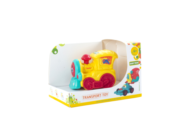 Паровозик Baby Team инерционный, желтый (8620_паровозик желтый) - Pampik - 4