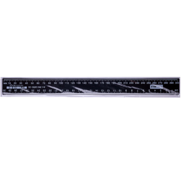 Лінійка пластикова Buromax Jobmax, 30 см, чорний (BM.5830-30) - Pampik