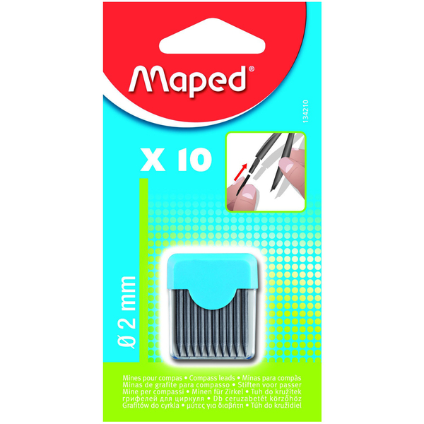 Грифели для циркуля Maped 2 мм 10 шт. (MP.134210) - Pampik