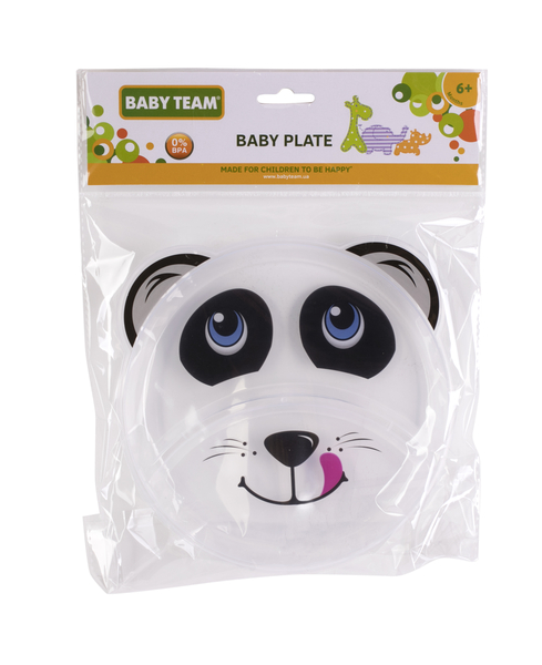 Тарілка секційна Baby Team Панда, 120 мл, білий (6000_панда) - Pampik - 2