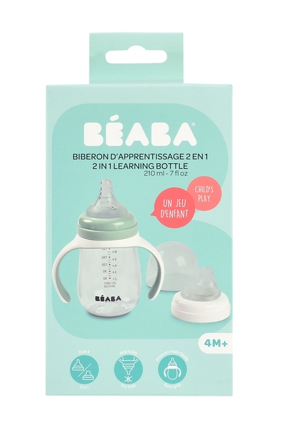 Поїльник навчальний Beaba 2 в 1, 210 мл, зелений (913531) - Pampik - 7