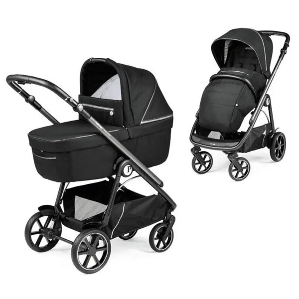 Коляска Peg-Perego Veloce Black Shine, 2в1, чорний (PACK-VEL2100000005) - Pampik