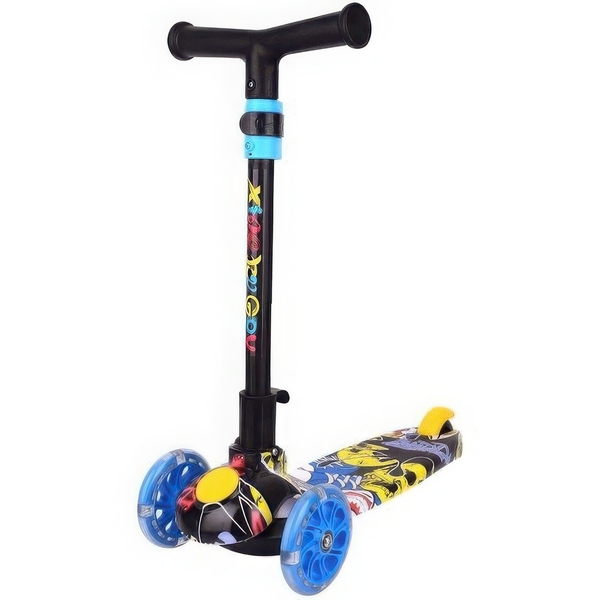 Самокат Daddychild HD009TW-Blue с подсветкой колес голубой (HD009TW-Blue) - Pampik