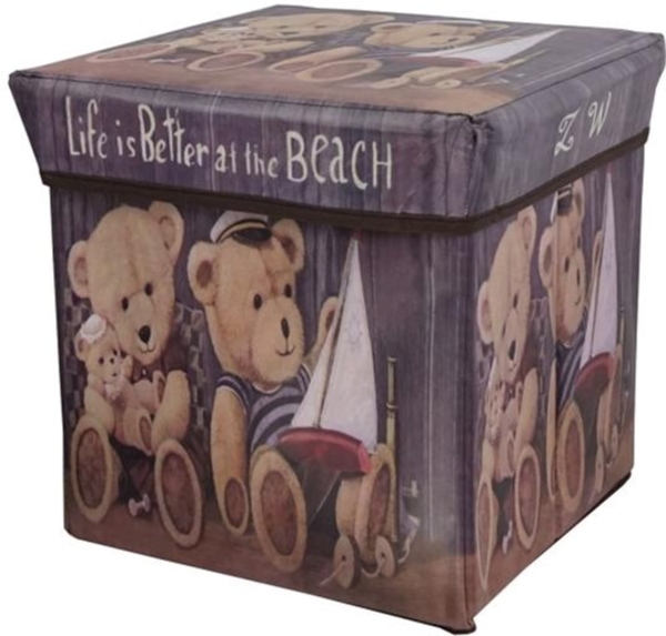 Пуфик с крышкой для хранения вещей Supretto, мишки (5163-0001) - Pampik