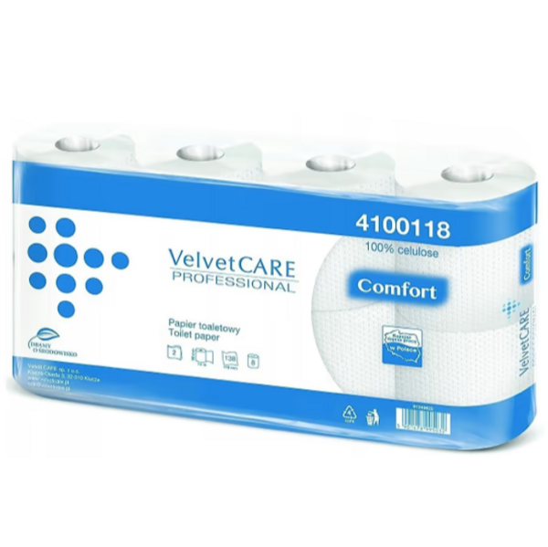 Туалетний папір Velvet Care Comfort, 8 рулонів (4100118) - Pampik
