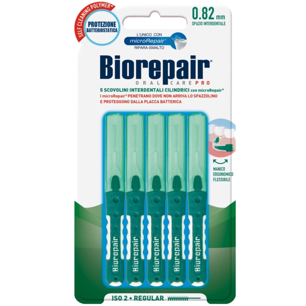 Інтердентальна щітка Biorepair із гідроксиапатитом, 0.82 мм, 5 шт. - Pampik