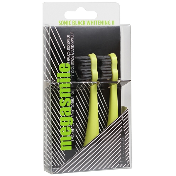 Насадки к звуковой зубной щетке Megasmile Black Whitening II Electric Yellow, желтый, 2 шт. - Pampik