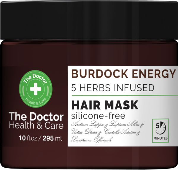 Маска для волосся The Doctor Health&Care Burdock Energy 5 Herbs Infused Hair Mask, 295 мл - Pampik