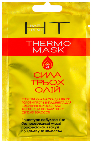 Термо-маска Hair Trend проти випадіння та для зміцнення жирного волосся, 15 мл - Pampik
