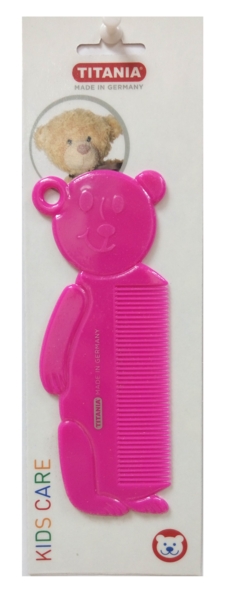Гребінець дитячий Titania Ведмедик, малиновий (1815 малин) - Pampik