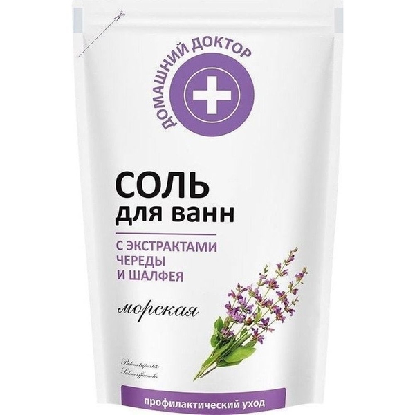 Сіль для ванн Домашний Доктор з чергою та шавлією, 500 г - Pampik