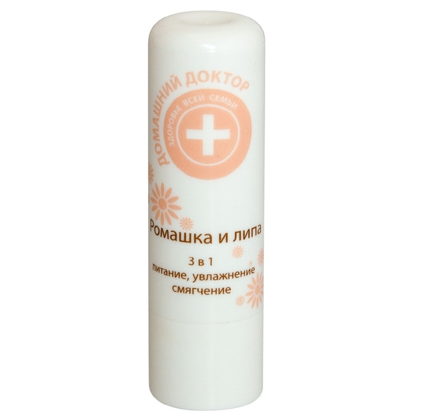 Гігієнічна помада Домашний доктор, Ромашка та липа, 3,6 г - Pampik