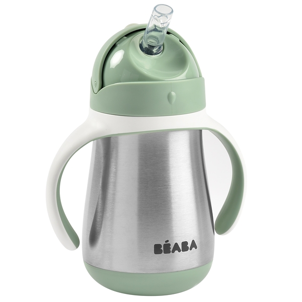 Металевий поїльник Beaba з трубочкою, 250 мл, зелений (913535) - Pampik - 3