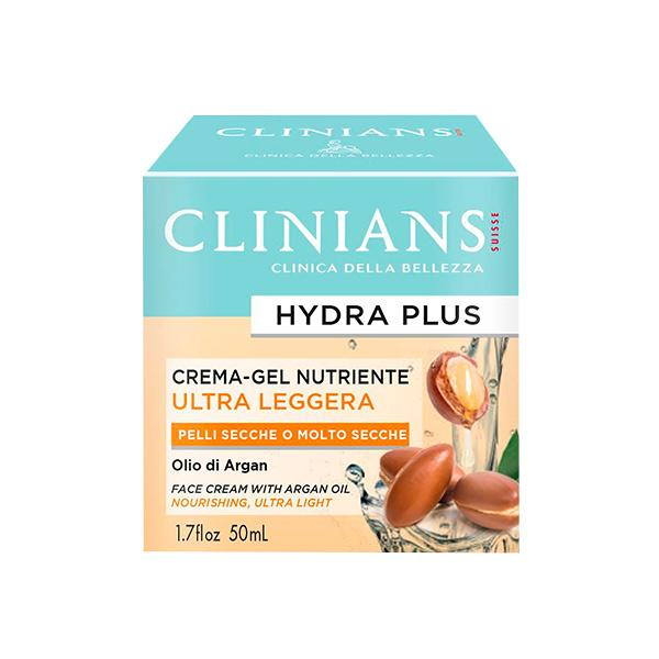 Крем-гель для обличчя живильний ультралегкий Clinians Hydra Plus Argan, 50 мл - Pampik