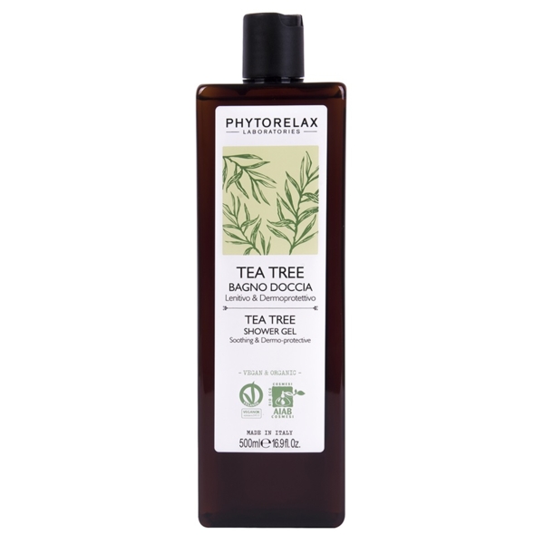 Гель для душа Phytorelax Vegan&Organic Tea Tree успокаивающий, 500 мл - Pampik